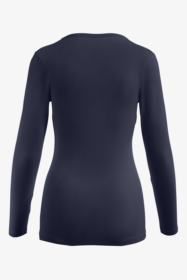 Camiseta médica White Cross STRETCH de algodón con mangas largas para mujer - Navy - 2