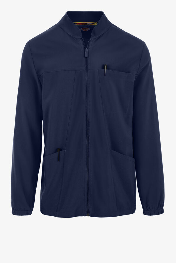 Dickies EDS Essentials Men's 3-Pocket STRETCH Zip Front Scrub Jacket - Navy - 1