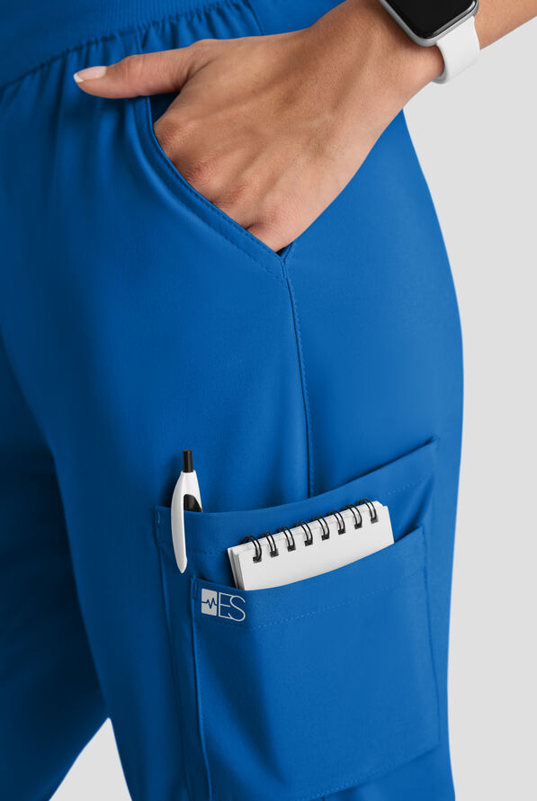 Conjunto de uniforme m&eacute;dico Easy STRETCH con 10 bolsillos para mujer - Royal - 6