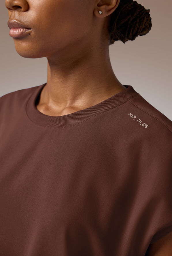 Blusa m&eacute;dica Hypothesis DM Crew de corte holgado con mangas dolm&aacute;n y 2 bolsillos para mujer - Bitter Chocolate - 6