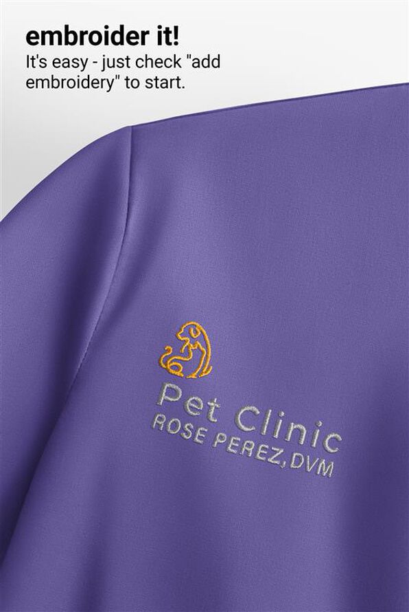 Med Couture Layers Women's 2-Pocket STRETCH Half Zip Scuba Knit Scrub Jacket - Light Galactic Purple - 6