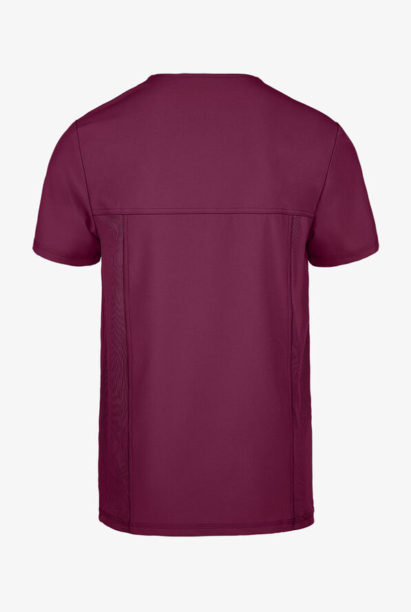 Camisa m&eacute;dica Cherokee Infinity con 2 bolsillos y paneles laterales de tejido para hombre  - Wine - 3