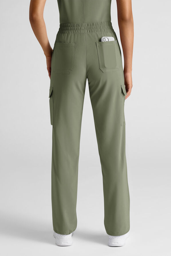 Easy STRETCH Ayo Women's 10-Pocket Cargo Scrub Pants - Olive Leaf - 2