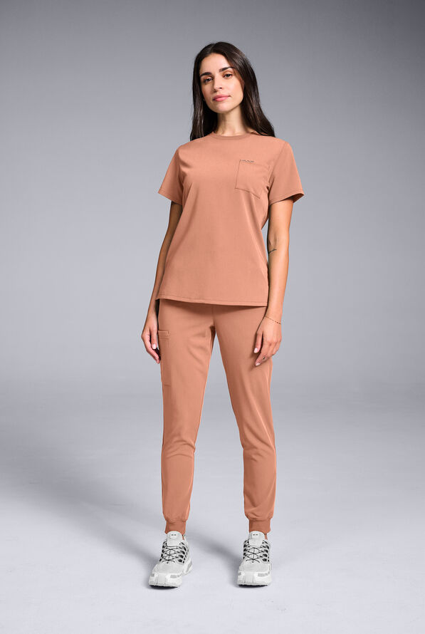 Hypothesis Women's Base Crew-Neck Tuck-In Scrub Top - Earth - 5