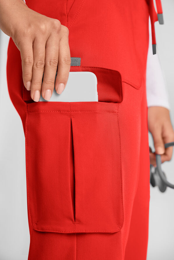 Grey's Anatomy by Barco Emerge Parker Women's 4-Pocket STRETCH Fit & Flare Scrub Pants - Sunset Orange - 5