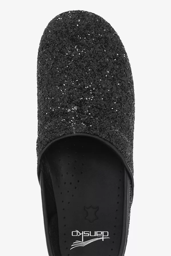 Dansko Women's Professional Black Glitter Leather Nursing Shoes Dansko Women's Professional Black Glitter Leather Nursing Shoes