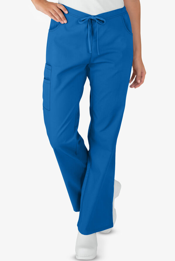 Dickies EDS Signature Women's 7-Pocket Classic Fit Drawstring Cargo Scrub Pants - Royal - 1