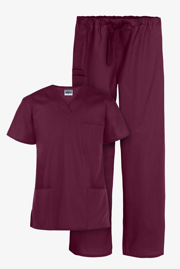 UA Strictly Scrubs Unisex Scrub Set - Wine - 1
