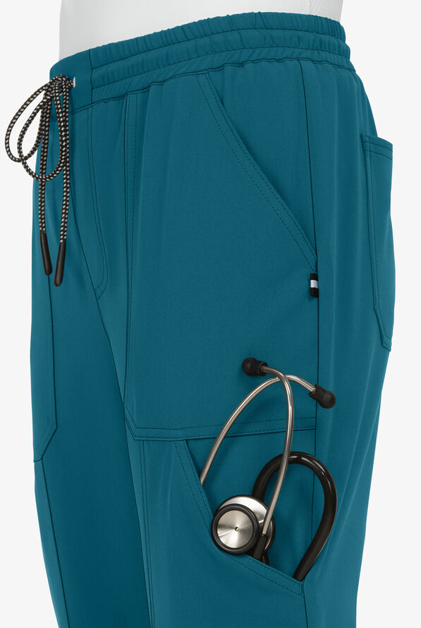 koi Next Gen Good Vibe Women's 7-Pocket STRETCH Jogger Scrub Pants - Caribbean Blue - 3