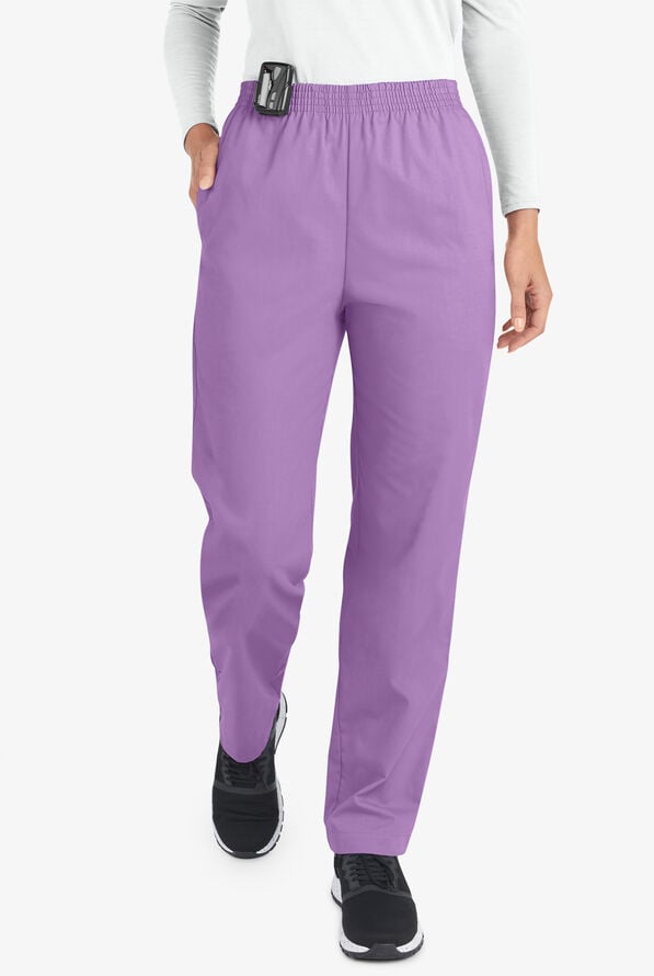 Butter-Soft Core Scrubs Women's 2-Pocket Tapered Elastic Waist Pants - Orchid - 1