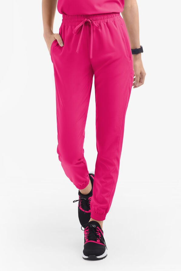 Easy STRETCH Kourtney Women's 5 Pocket Modern Slim Leg Jogger Scrub Pants - Petite - Flirt - 2