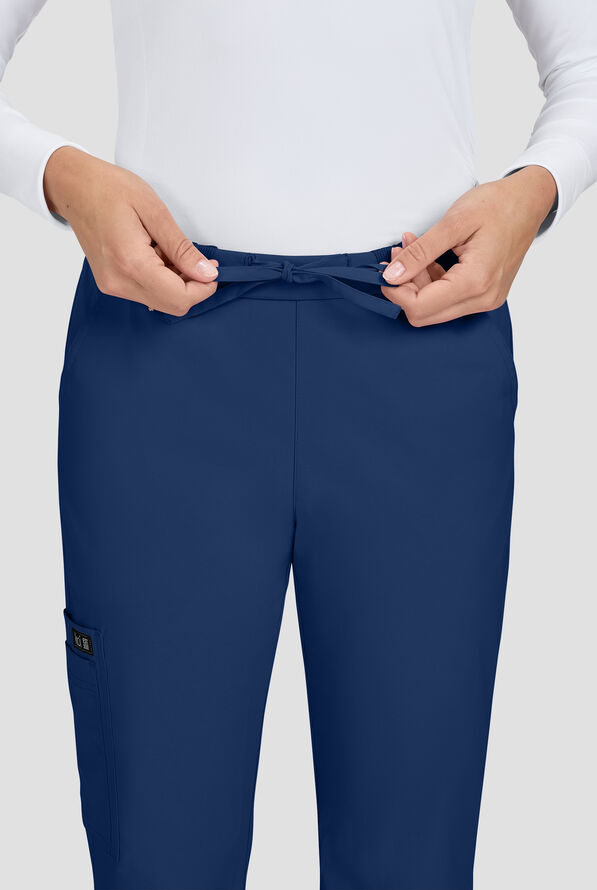 koi Basics Wrenlee Women's 6-Pocket STRETCH Bootcut Scrub Pants - Navy - 3