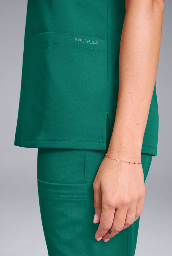 Hypothesis Women's Base 3 Pocket V-Neck Scrub Top - Hunter - 4