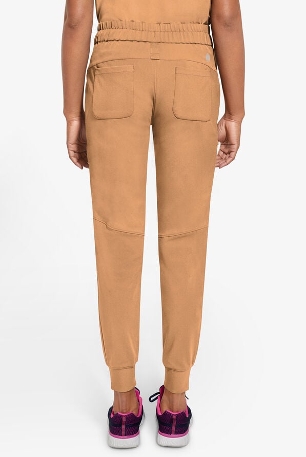 Pantal&oacute;n m&eacute;dico Healing Hands 360 Naya STRETCH estilo jogger con cord&oacute;n y 6 bolsillos para mujer - Caramel Caf&eacute; - 3