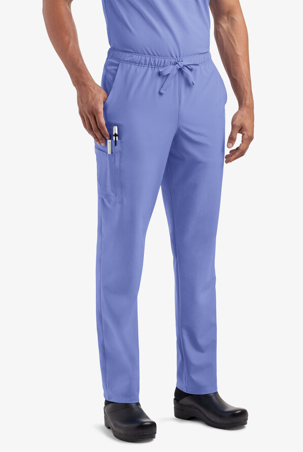 Easy STRETCH Morgan Unisex 5-Pocket Drawstring Scrub Pants - Ceil Blue - 2