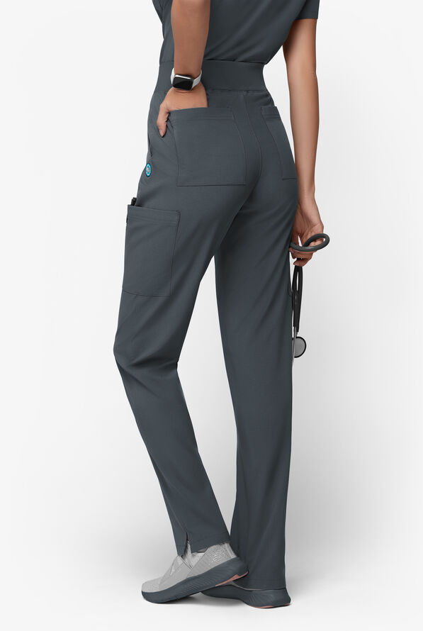 Pantal&oacute;n m&eacute;dico Easy STRETCH Ecogrid Arista Petite con piernas rectas y 7 bolsillos para mujer - Pewter - 5