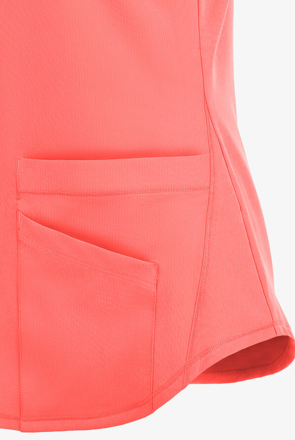 Blusa m&eacute;dica Skechers by Barco Vitality STRETCH con cuello en V y 3 bolsillos para mujer - Coral Fizz - 4