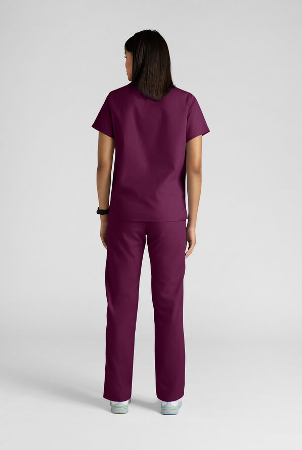 Strictly Scrubs Women's 4-Pocket Scrub Set - Wine - 5