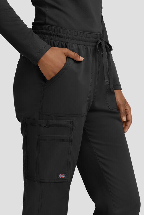 Dickies Forge Women's 6-Pocket Straight Leg Cargo Scrub Pants - Black - 3