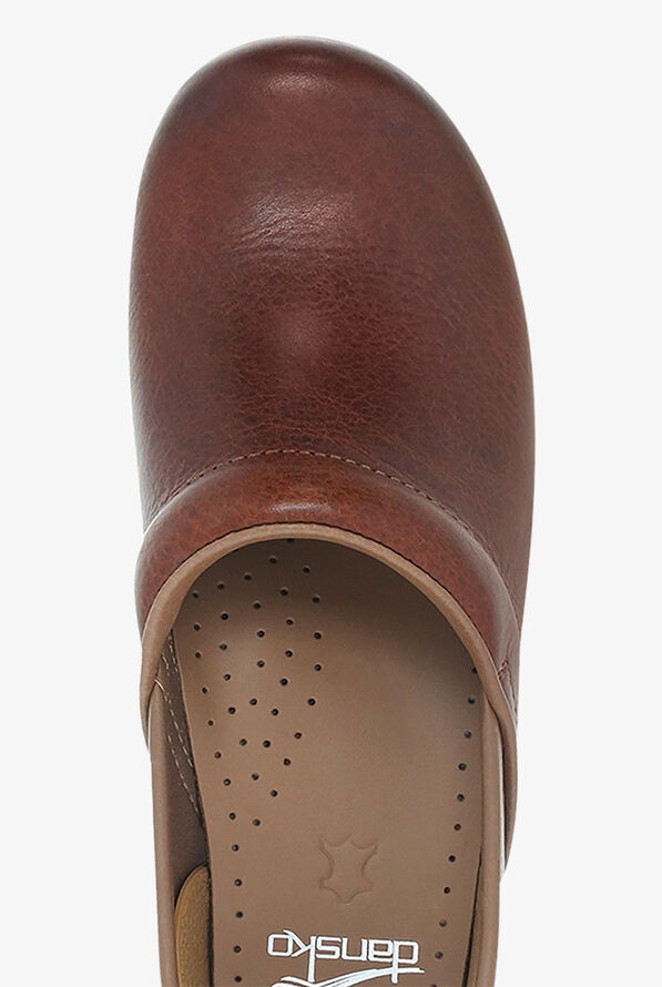 Dansko Women's Professional Saddle Full Grain Leather Nursing Clogs - Brown - 2