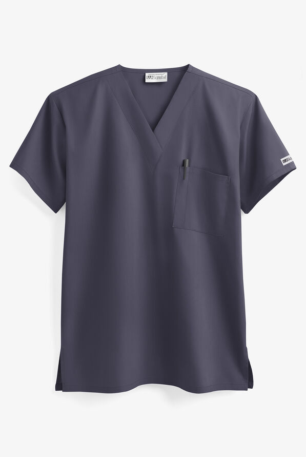 UA Best Buy Scrubs Unisex 1-Pocket V-Neck Top - Granite - 1