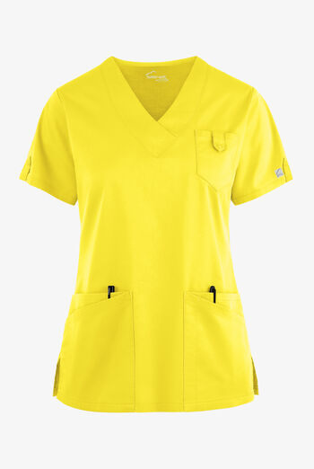 Blusa m&eacute;dica Butter-Soft STRETCH con cuello en V y 6 bolsillos para mujer