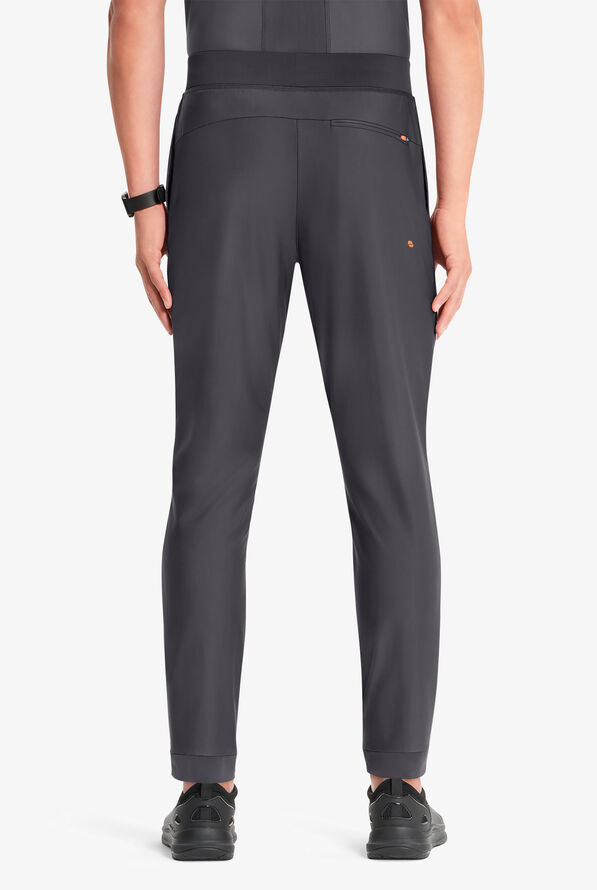 Infinity GNR8 Kinetic Knit Men's 4-Pocket STRETCH Zipper Cargo Hybrid Jogger Scrub Pants - Pewter - 3