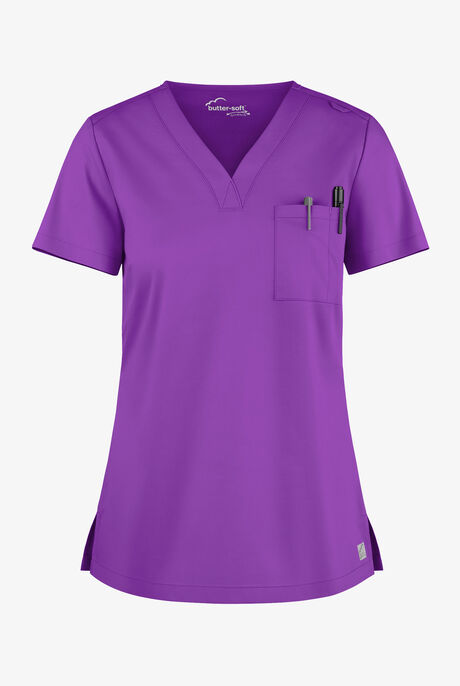 Butter-Soft STRETCH Women's 2-Pocket V-Neck Tuck-In Scrub Top