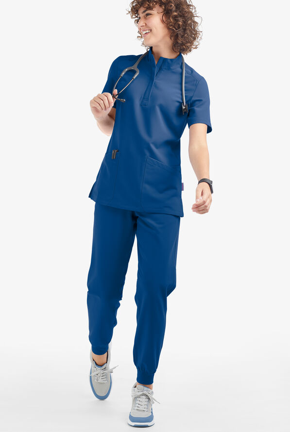 Blusa m&eacute;dica Movement by Butter-Soft con cremallera y 6 bolsillos para mujer - Royal - 4