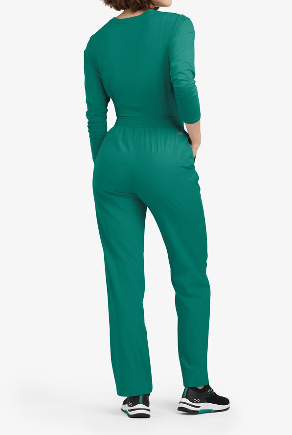 Pantal&oacute;n m&eacute;dico Butter-Soft Originals de tiro alto con piernas rectas y 2 bolsillos para mujer - Hunter - 3