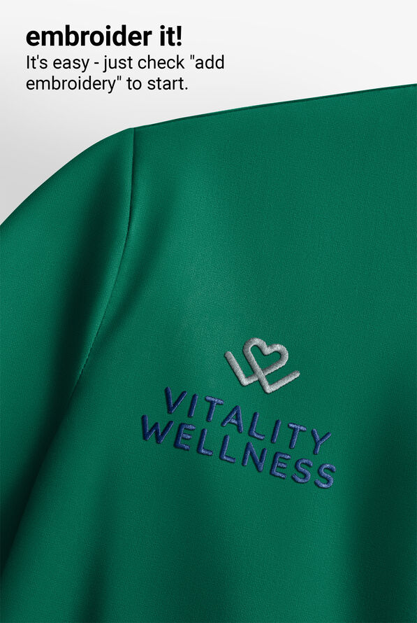 Cherokee Achieve Men's 1-Pocket STRETCH V-Neck Knit Scrub Top - Hunter - 3