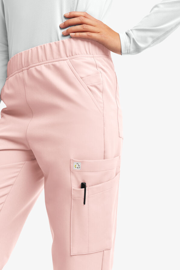 Butter-Soft Women's 13-Pocket Cargo Scrub Pants **Slightly IRREGULAR**  - Sweet Pink - 2