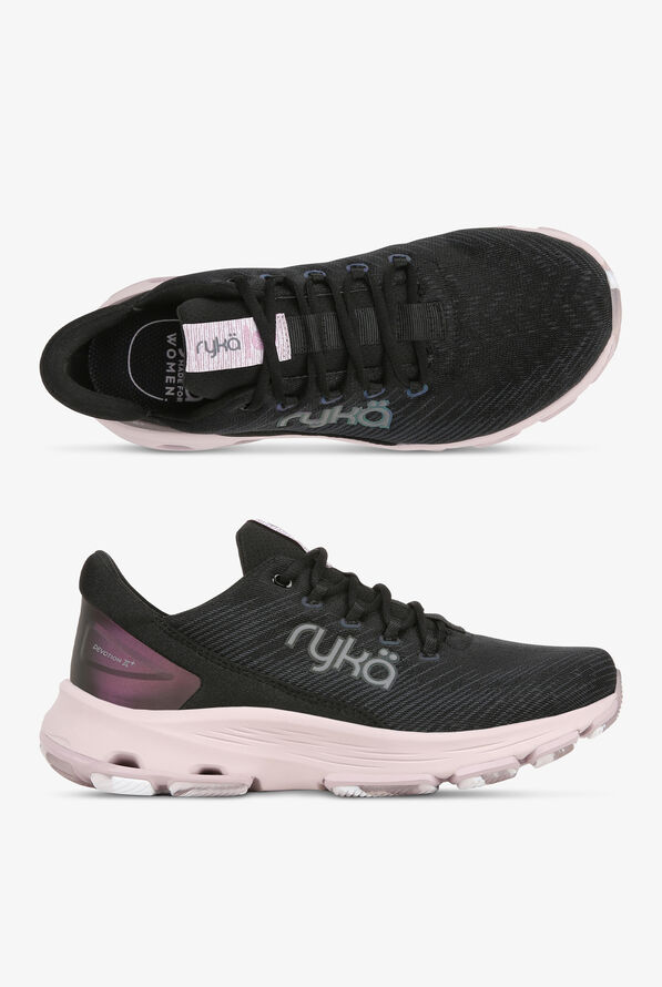 Ryka Women's Devotion X PLUS Black/Lilac Athletic Lace Up Nursing Shoes - null - 1