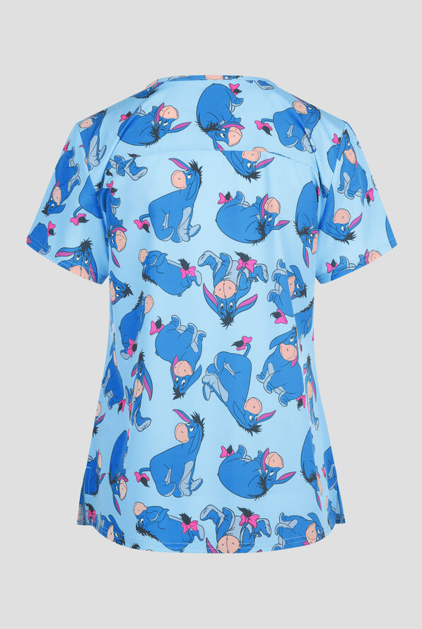 Winnie the Pooh's Eyore by Funscrubs Women's 2-Pocket STRETCH V-Neck Print Scrub Top - null - 2