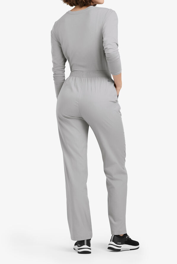 Pantal&oacute;n m&eacute;dico Butter-Soft Originals de tiro alto con piernas rectas y 2 bolsillos para mujer - Silver - 3