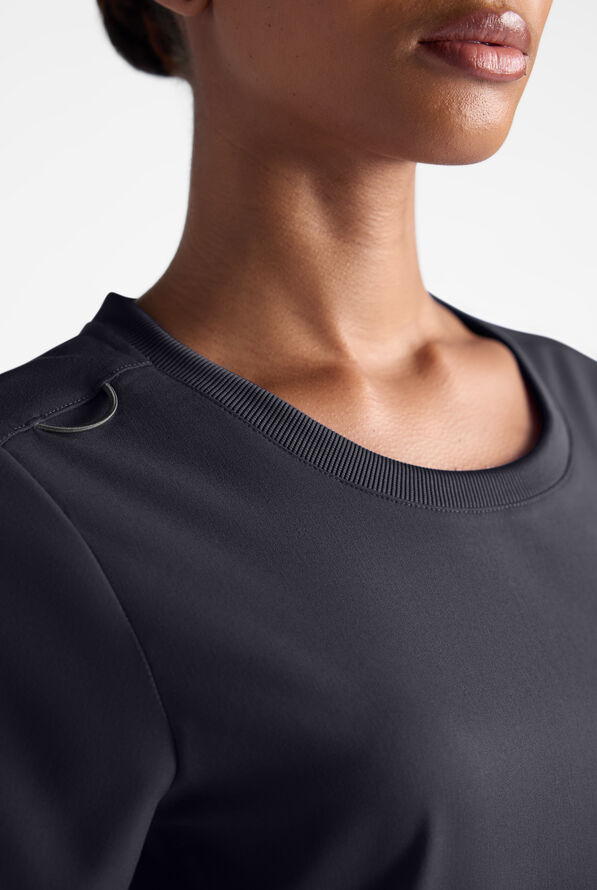 Blusa m&eacute;dica Grey's Anatomy by Barco Emerge STRETCH con cuello redondo y 1 bolsillo para mujer - Steel Gray - 5