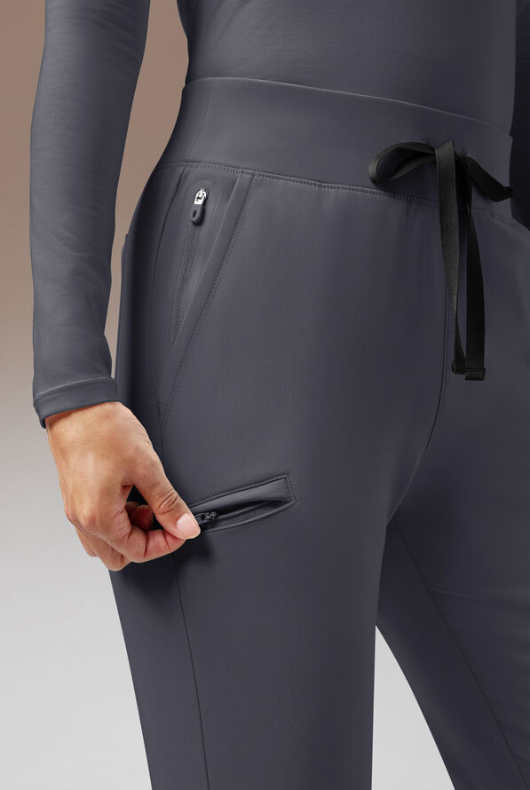 Patanl&oacute;n m&eacute;dico Hypothesis Meta FL de tiro alto con piernas acampanadas y 7 bolsillos para mujer - Pewter - 5