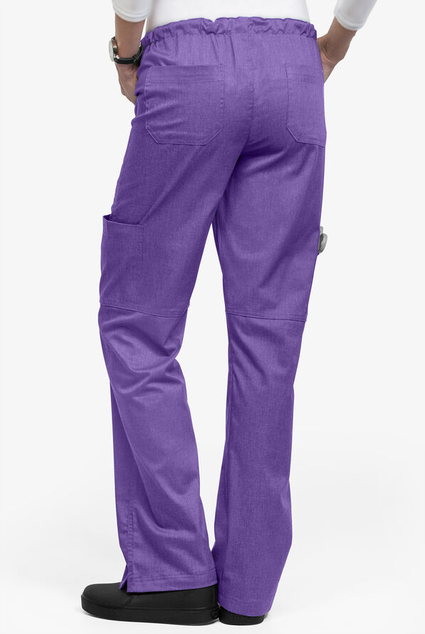 Butter-Soft STRETCH Women's 10-Pocket Drawstring Scrub Pants - Sparkling Grape Heather - 2