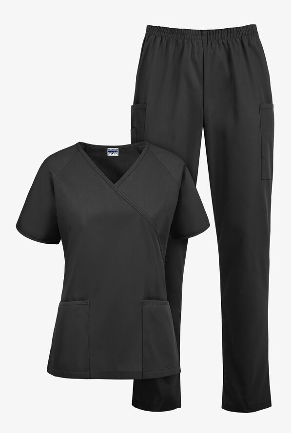Strictly Scrubs Women's Classic Scrub Set - Black - 1