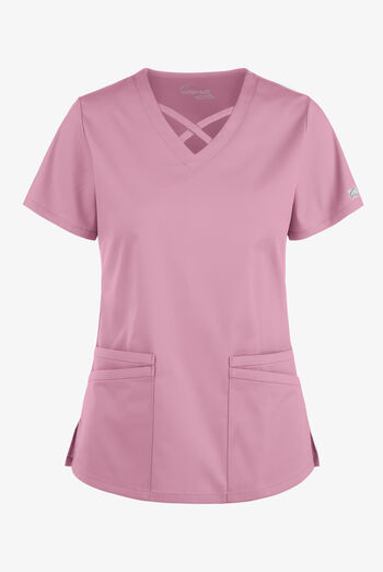 Blusa m&eacute;dica UA Butter-Soft STRETCH con lazos entrecruzados y 4 bolsillos para mujer