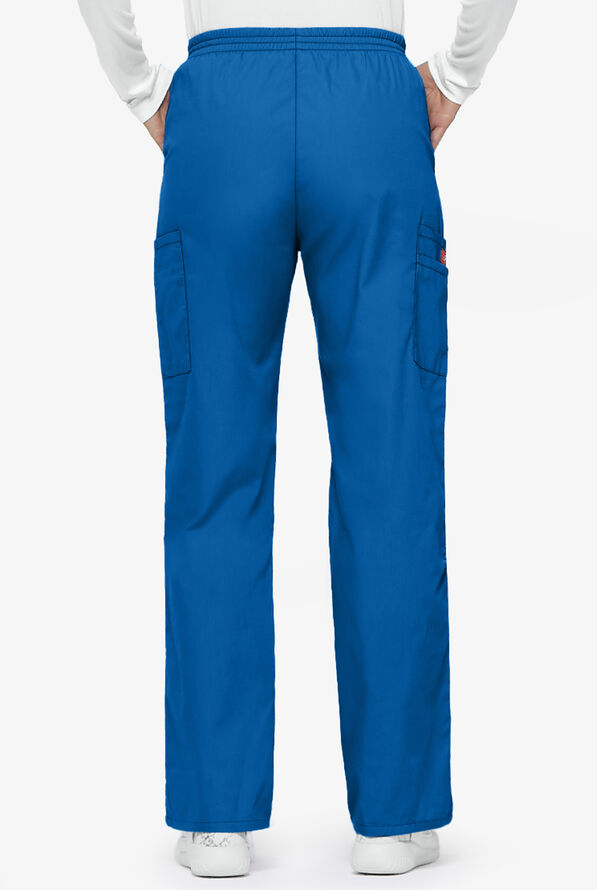 Dickies EDS Signature Women's 6-Pocket Classic Fit Pull-On Scrub Pants - Petite - Royal - 2