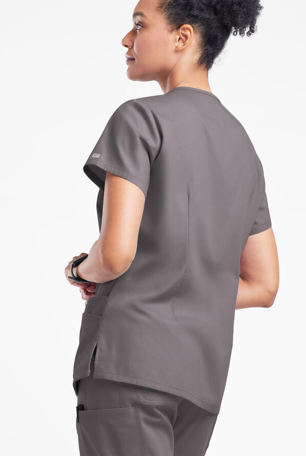 Butter-Soft Originals Women's 6-Pocket V-Neck Scrub Top - Grey Stone - 3