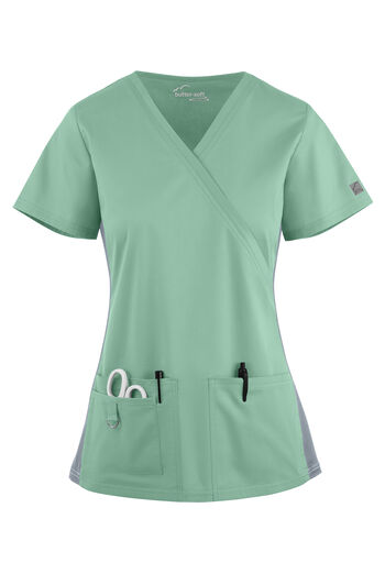 Butter-Soft STRETCH Women's 3-Pocket V-Neck with Side Knit Panels Scrub Top