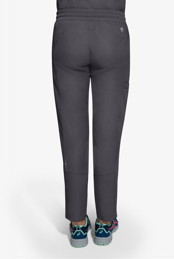 Healing Hands 360 Niko Women's 4-Pocket STRETCH Rib Knit Waistband Drawstring Scrub Pants - Pewter - 4