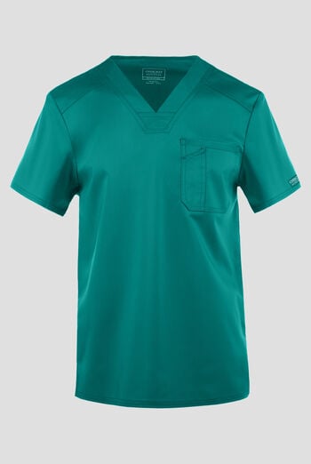 Camisa m&eacute;dica Cherokee Workwear Revolution con cuello en V y 1 bolsillo para hombre