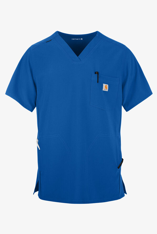 Camisa m&eacute;dica Carhartt Cross-Flex STRETCH con cuello en V y 3 bolsillos para hombre - Royal - 1