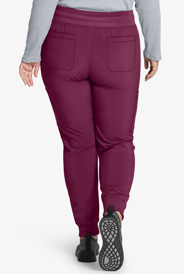 Dickies EDS Essentials Women's 6-Pocket STRETCH Cargo Jogger Scrub Pants - Petite - Wine - 2