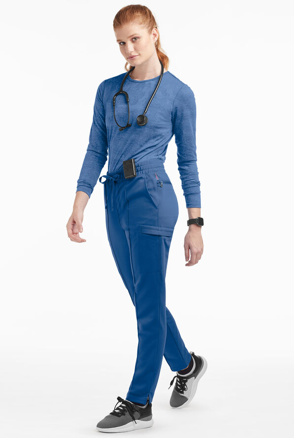 Movement by Butter-Soft Capricorn Women’s 7-Pocket Skinny Pintuck Scrub Pants - Royal - 4