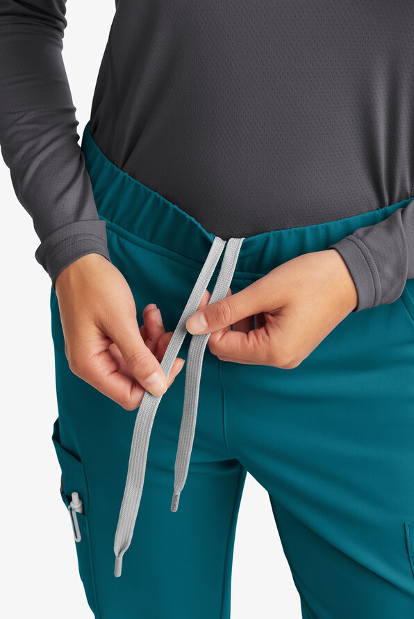 Butter-Soft Women's 13-Pocket Cargo Scrub Pants **Slightly IRREGULAR**&nbsp; - Caribbean Blue - 3