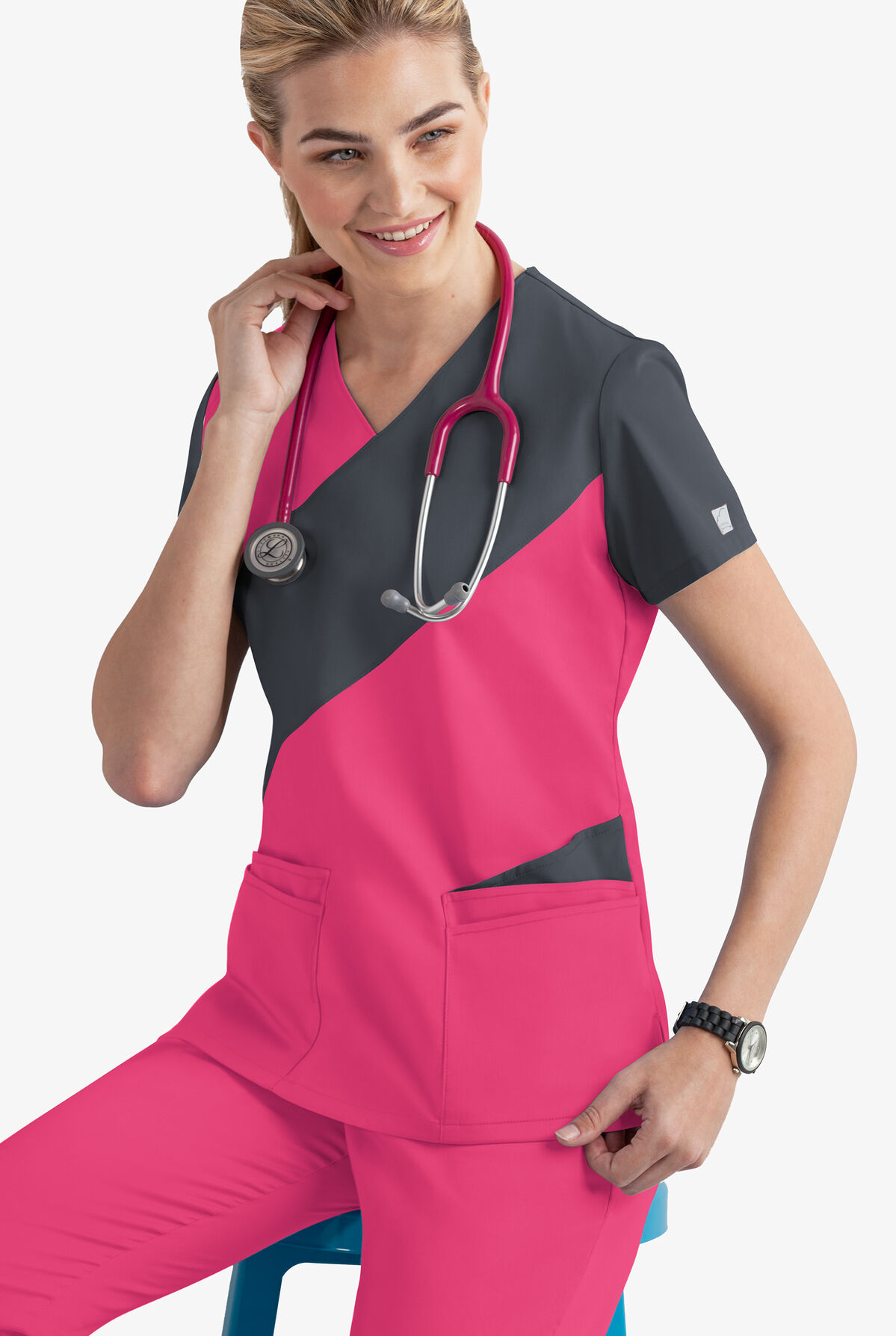 UA Butter-Soft STRETCH Asymmetric Scrub Top | Fashion Scrubs
